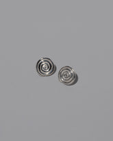 CRZM Sterling Silver Serpentinite Stud Earrings on light color background.