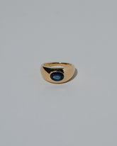 Samples & Imperfects Blue Sapphire Jupiter Ring on light color background.