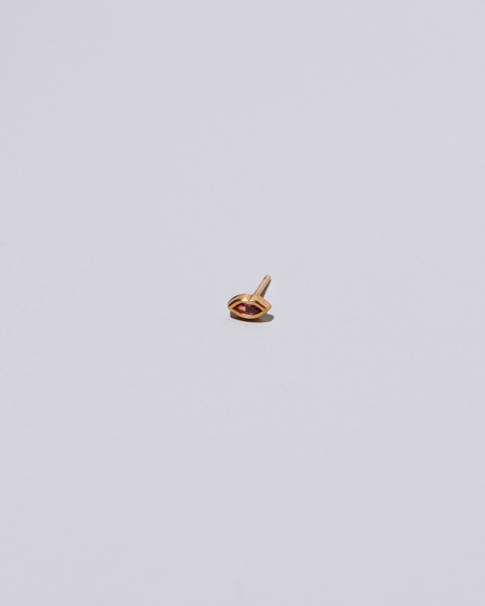 Red Sweet Little Kiss Stud Earring Single on light color background.