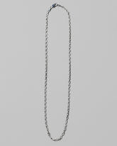 CRZM 2.5mm Sterling Silver Short Loop Chain Necklace on light color background.