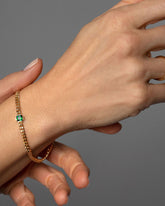 Emerald Fold Bracelet on model.