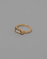 View from the side of the Cherish Ring on light color background.