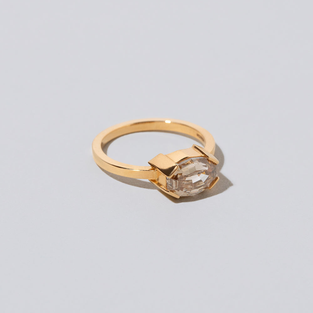 product_details::View from the side of the Metis Ring on light color background.