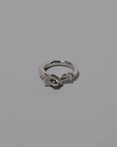 CRZM Sterling Silver Terrane Ring on light color background.