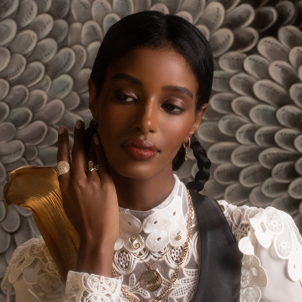 product_details::Styled photo featuring Symbolic Womb Ring