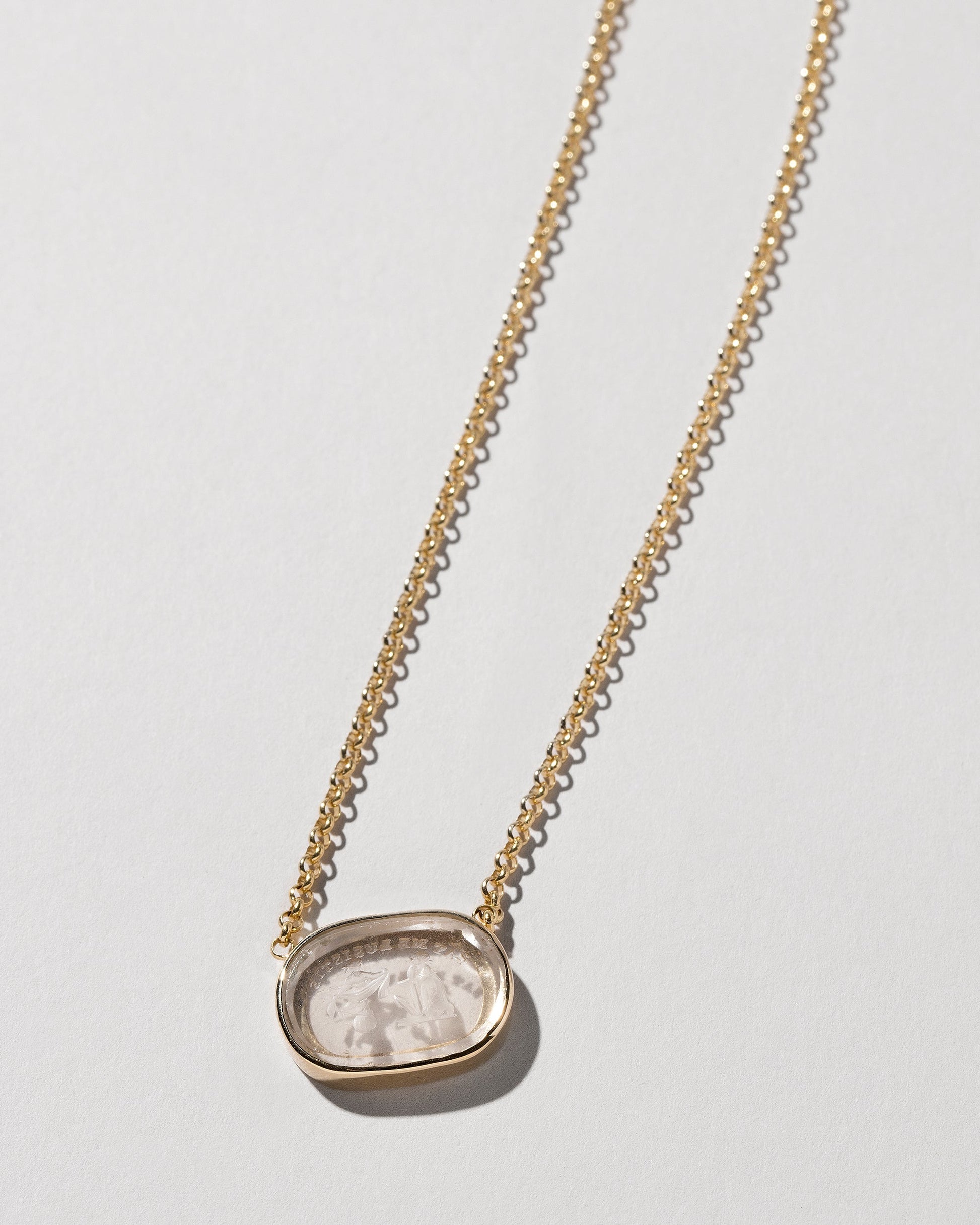  Independence Intaglio Seal Necklace on light color background.