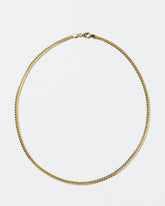 3.4mm Curb Chain Necklace on light color background.
