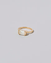 View from the side of the Two of Hearts Ring on light color background.