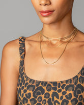 1mm Ritual Chain Necklace, 1.5mm Ritual Chain Necklace and 2mm Ritual Chain Necklace on model.