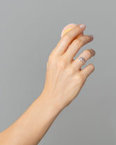 Super Luna Ring - Pink Sapphire on model.