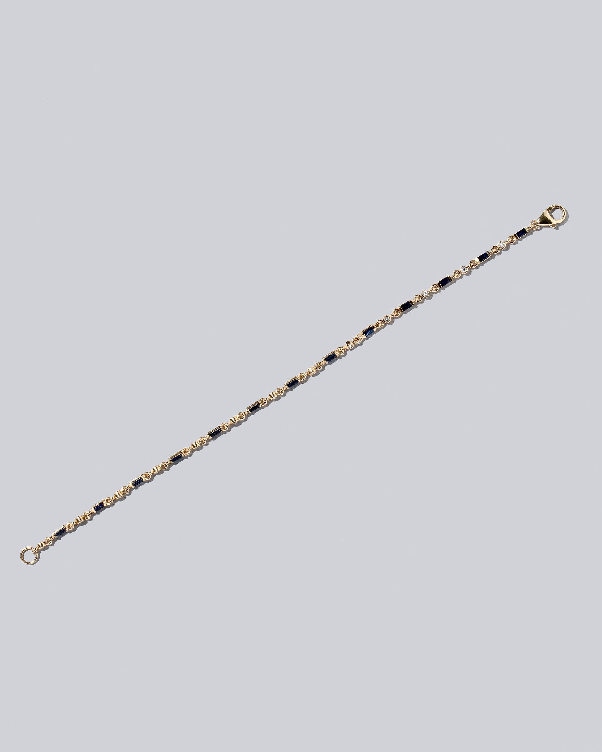 Blue Sapphire  Full Building Blocks Bracelet on light color background.