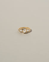  Modified Brilliant Diamond Ring on light color background.