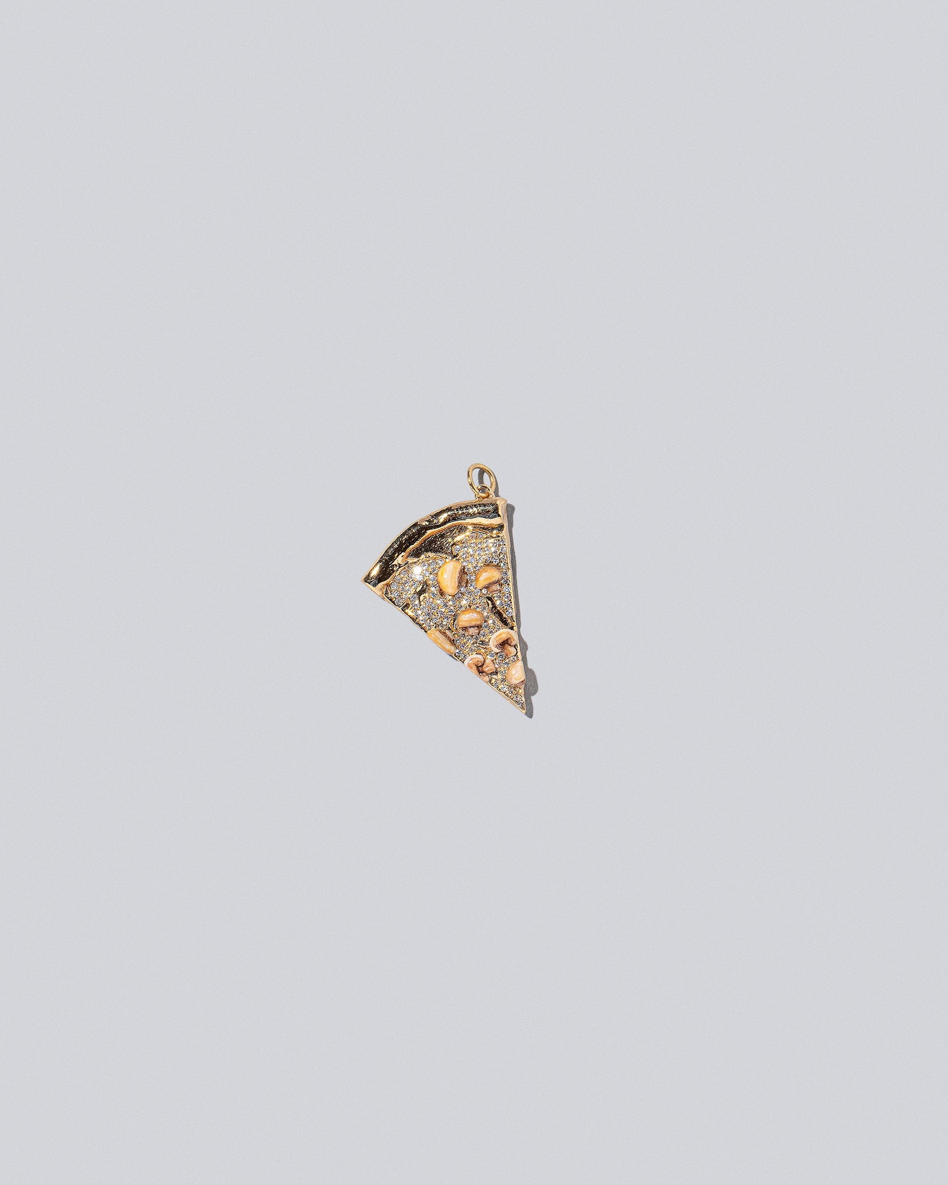 Pizza Charm - Mushroom Slices on light color background.