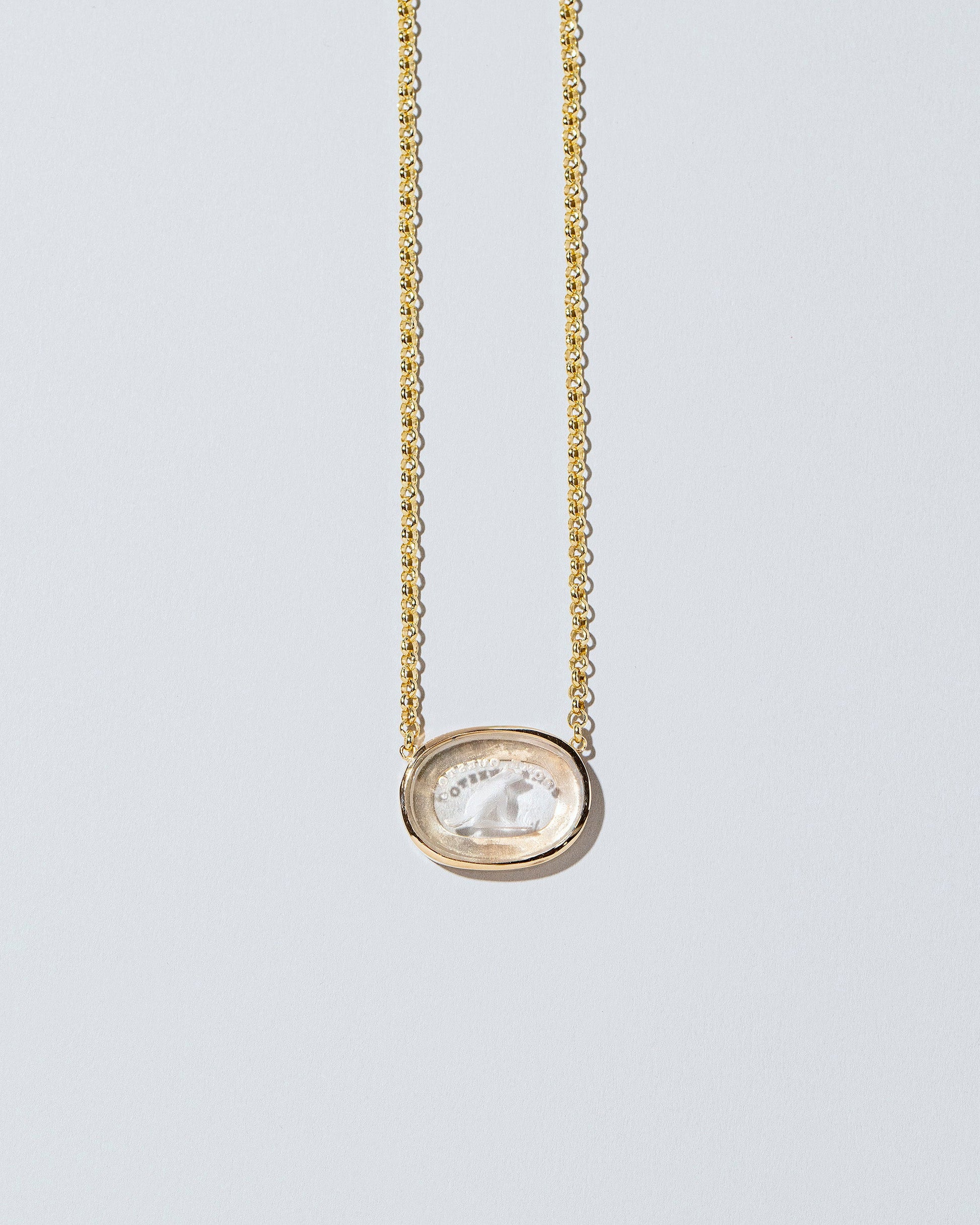  Fidelity Intaglio Seal Necklace on light color background.