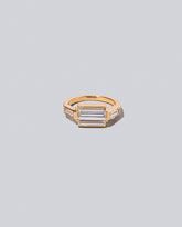 Product photo of the Haiku Ring on light light color background.