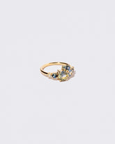  Luna Ring - Bicolor Sapphire on light color background.