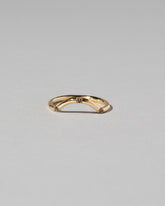  Mini Curve Band - Three Stone on light color background.