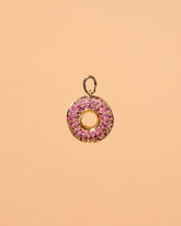  Strawberry Donut Charm on light color background.