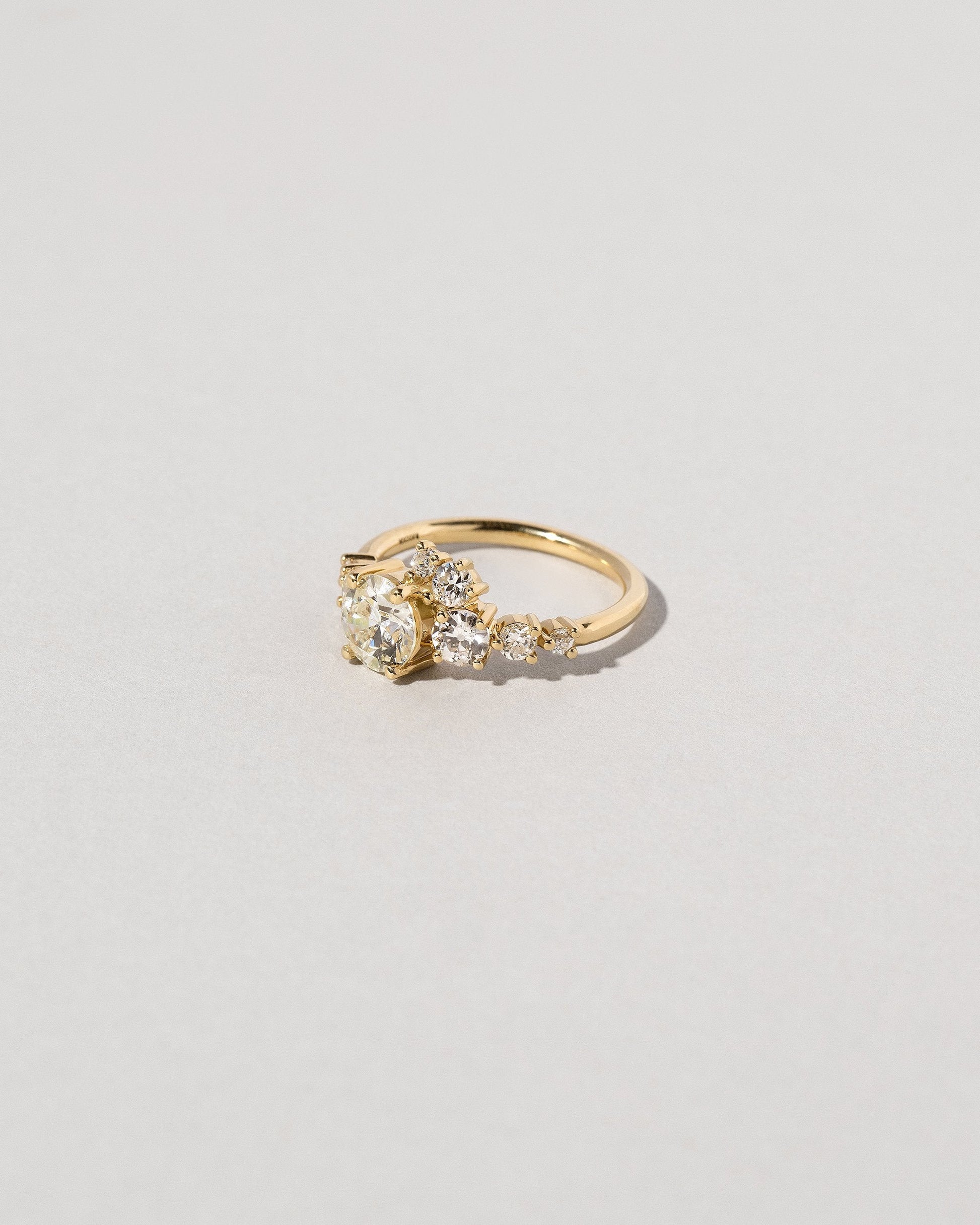  Luna Ring - White Diamond on light color background.