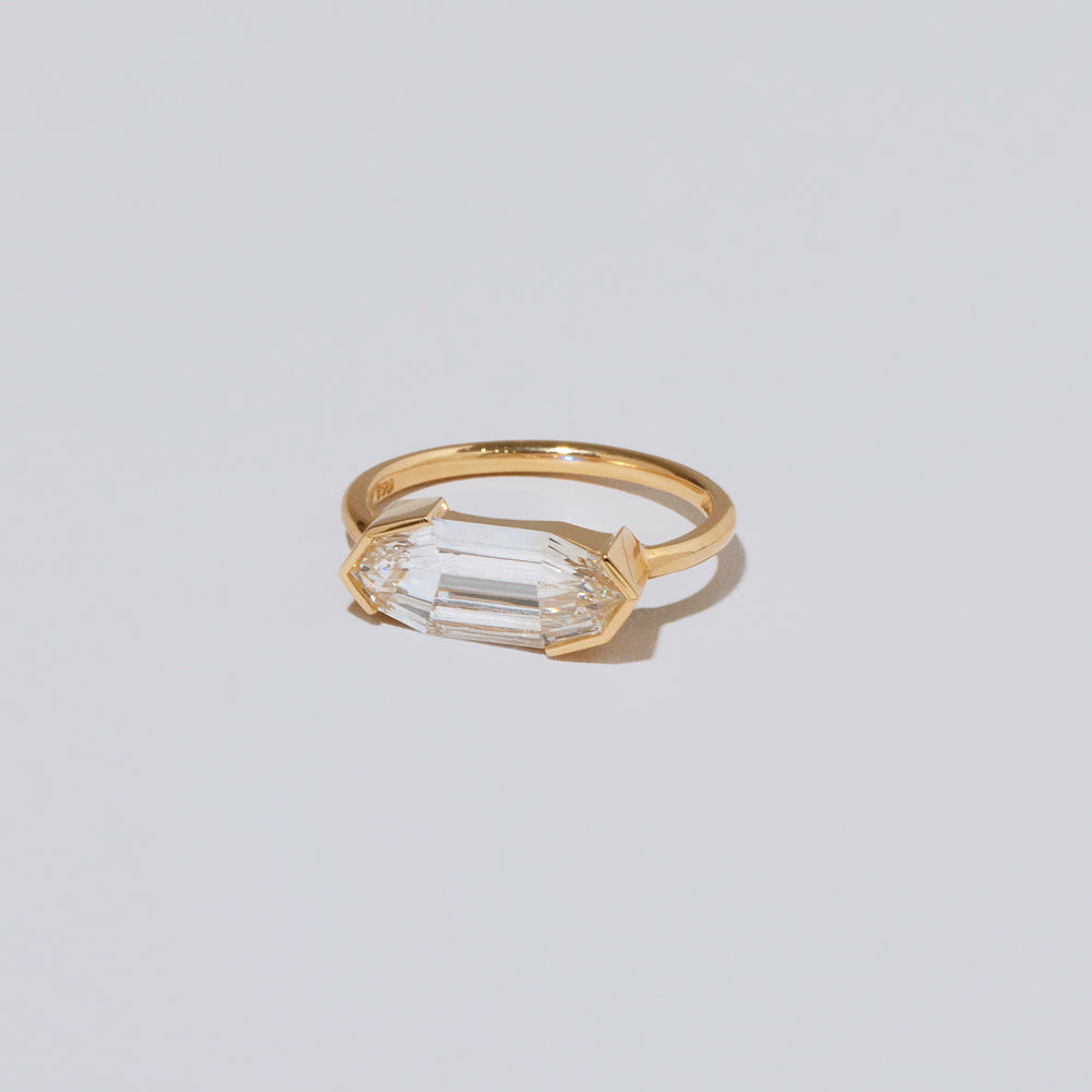product_details::Closeup details of the Relevé Ring on light color background.