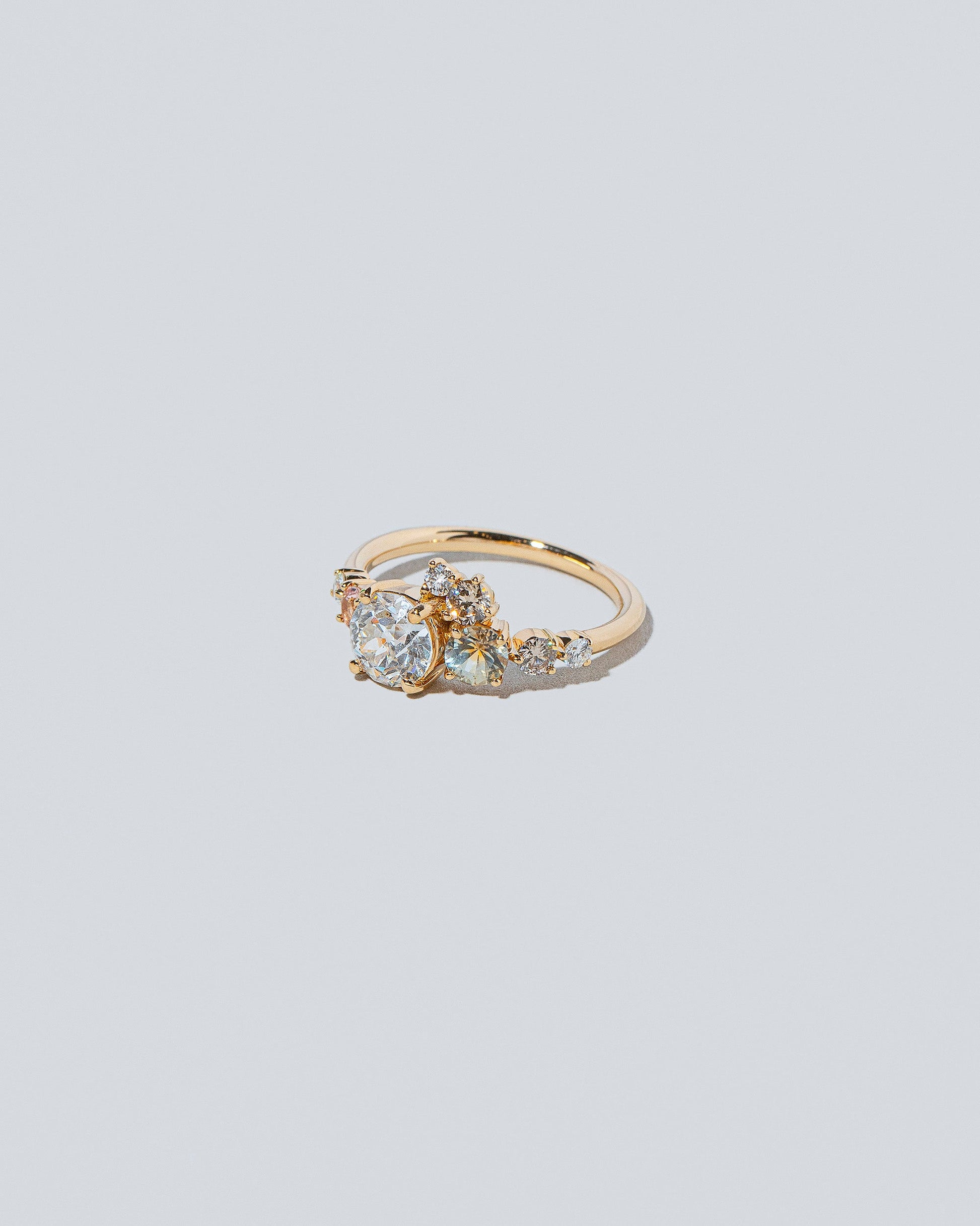 Peach Luna Ring on light colored background.