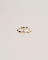  Stacked Ring - White Diamond on light color background.