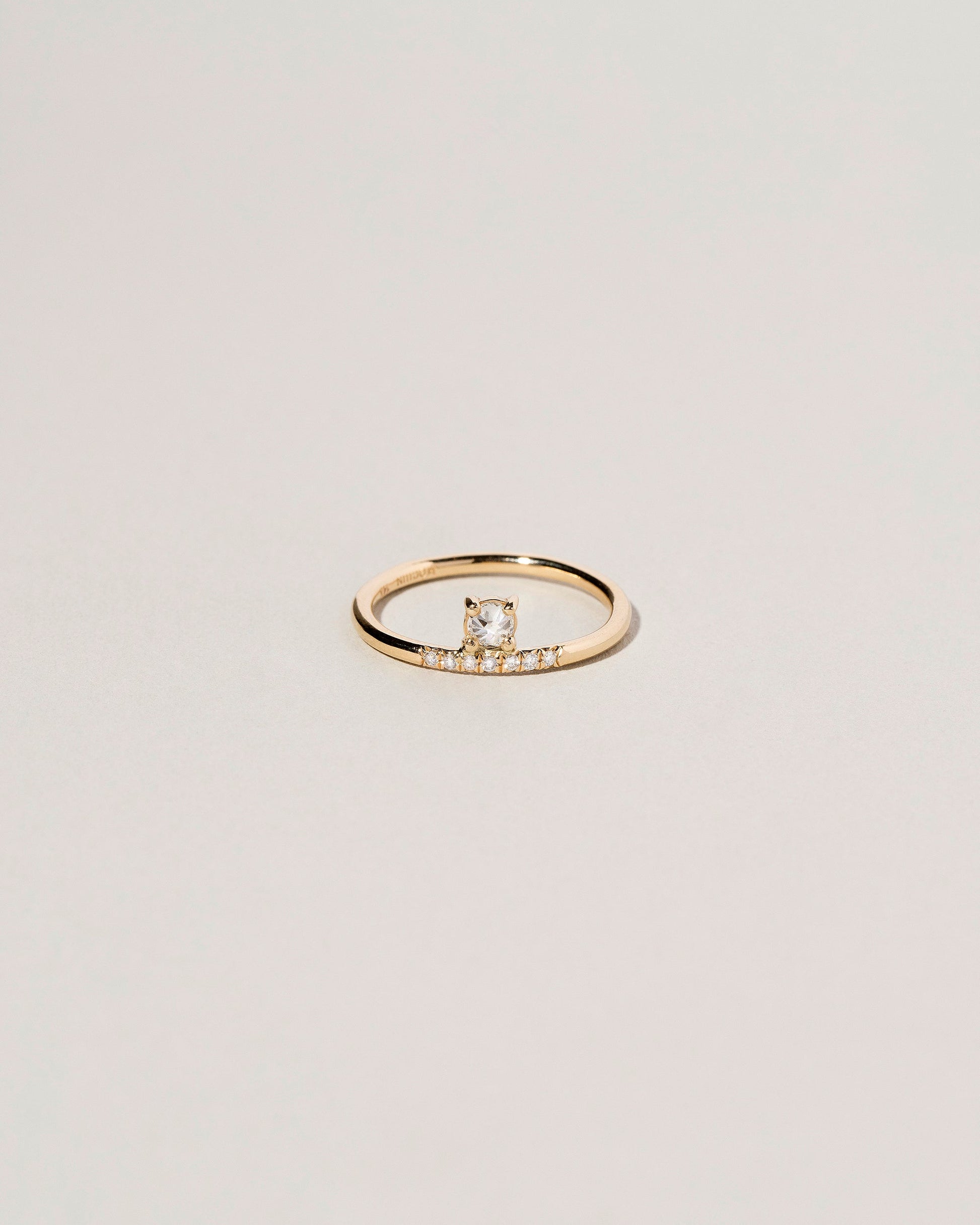  Stacked Ring - White Diamond on light color background.