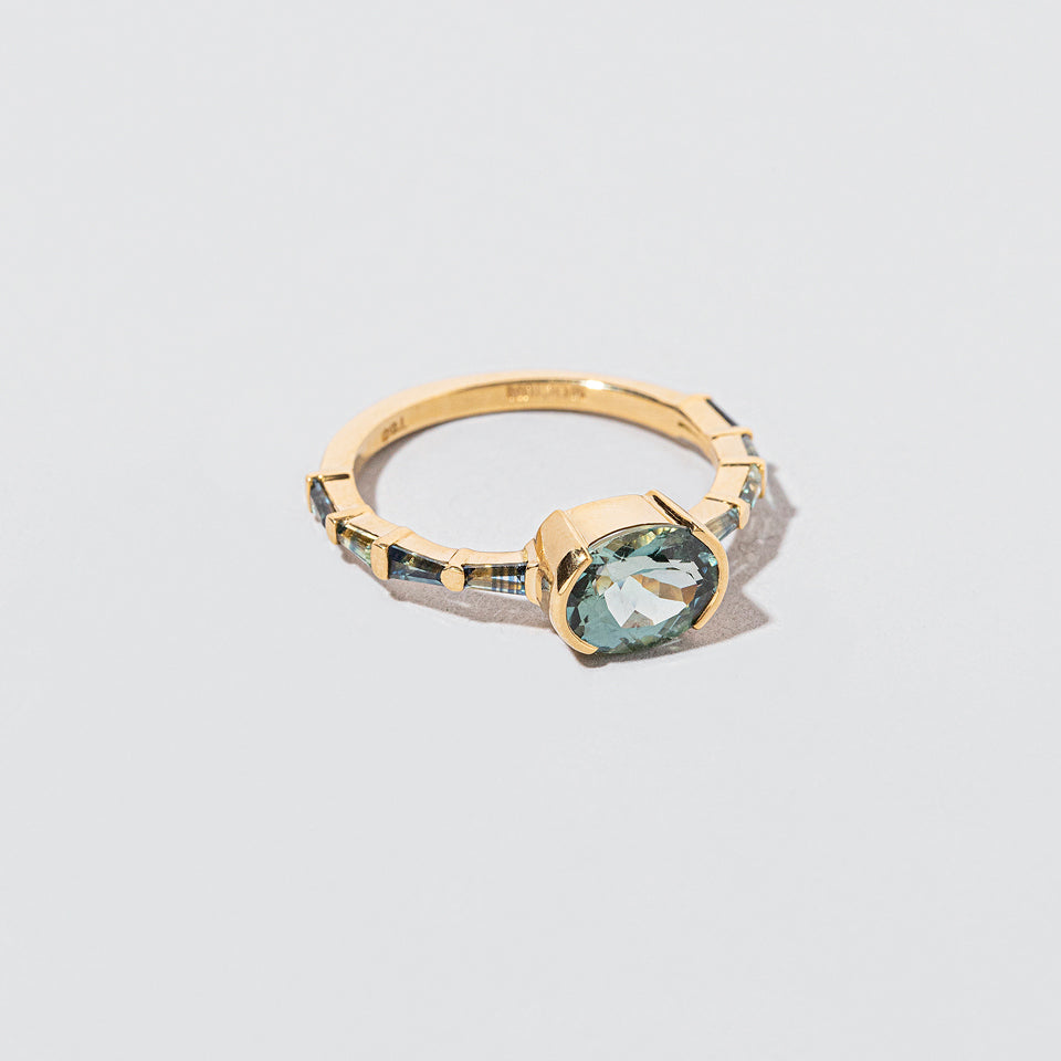 product_details::Closeup details of the Malawi Ring on light color background.