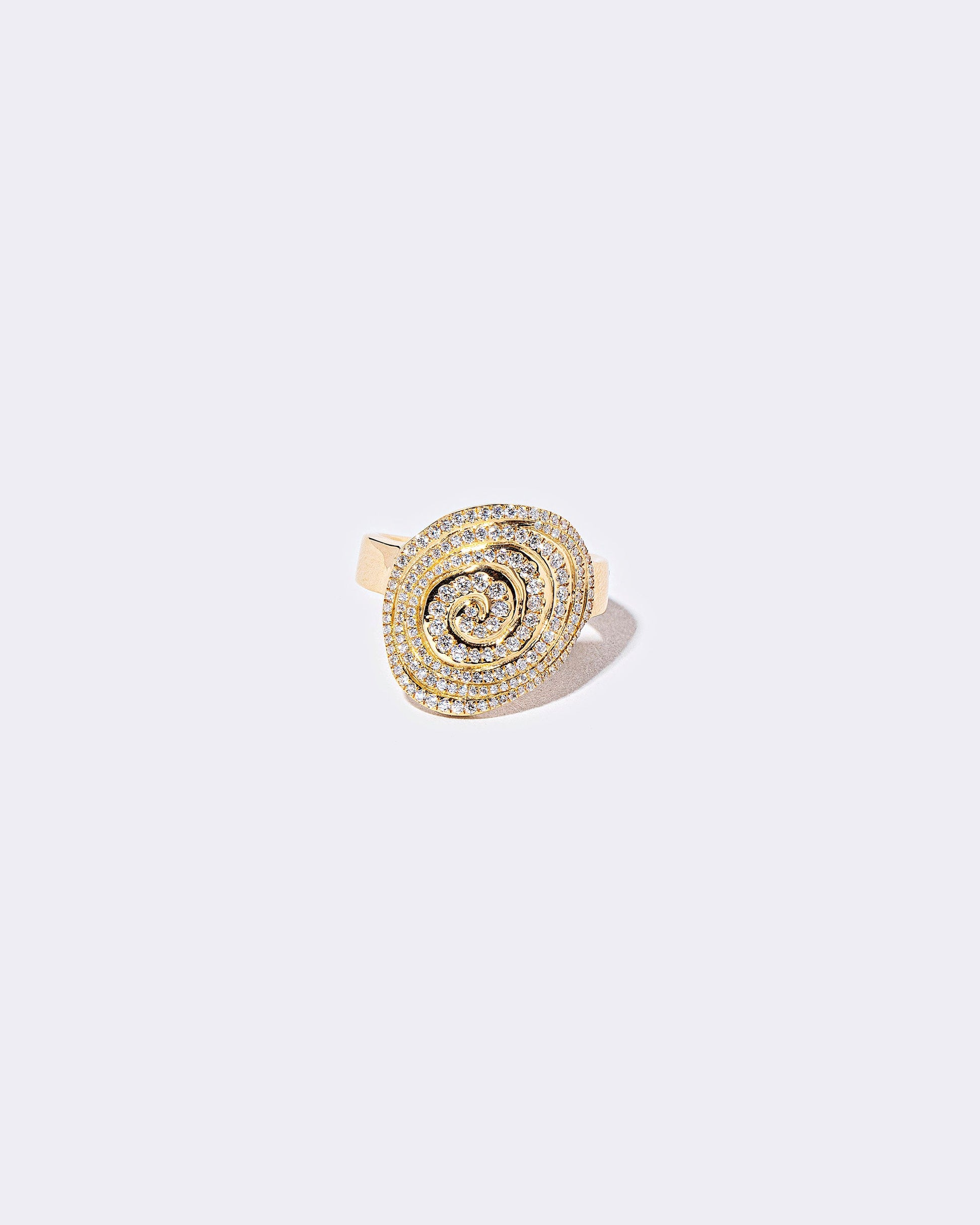 White Diamond Lifecycle Ring on light color background.