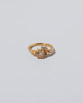 Product photo of Champagne Luna Ring on light color background. 