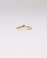 Gold Single Stone Black Diamond High Peak Band on light color background.