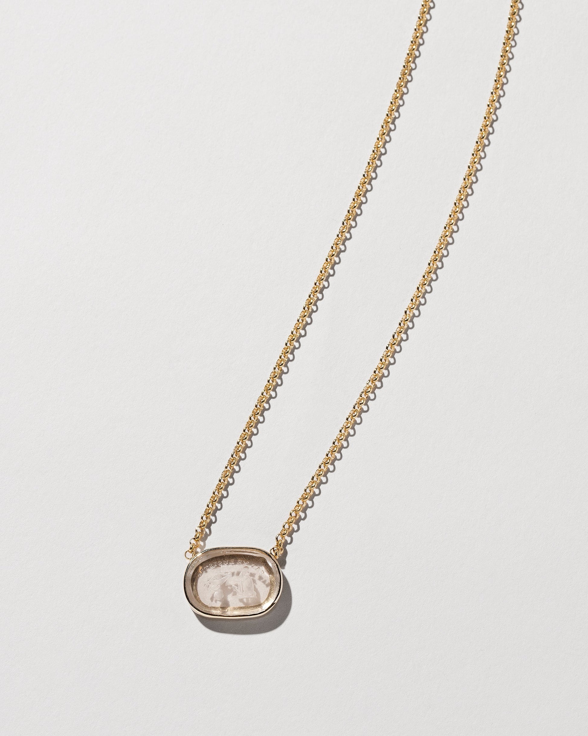  Independence Intaglio Seal Necklace on light color background.