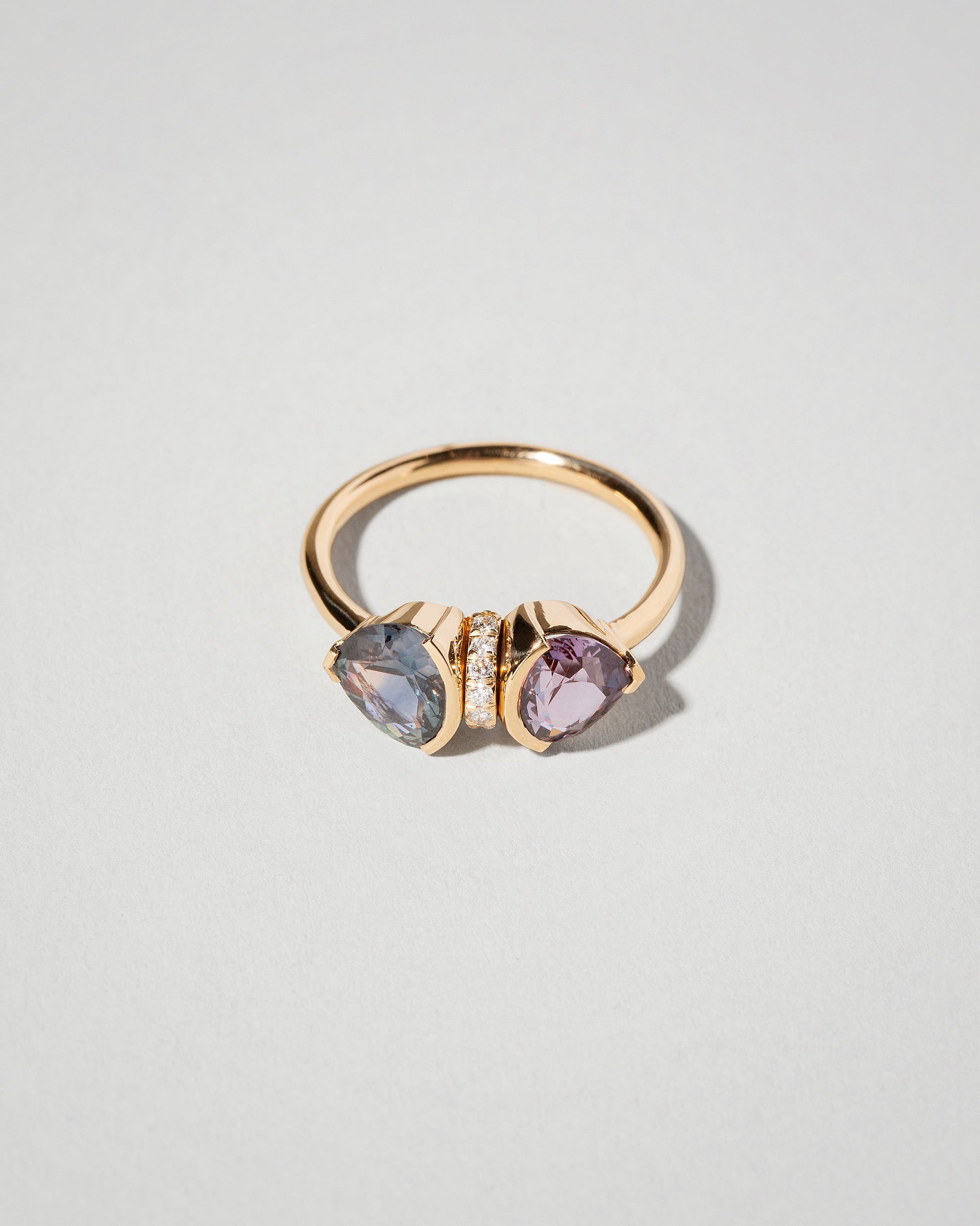 Closeup details of the Sark Ring on light color background.