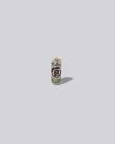 Aluminum Can Charm - White Paws on light color background.