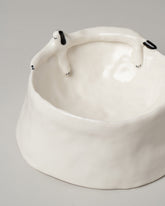 Closeup detail of the Eleonor Boström Bowl For Dog on light color background.