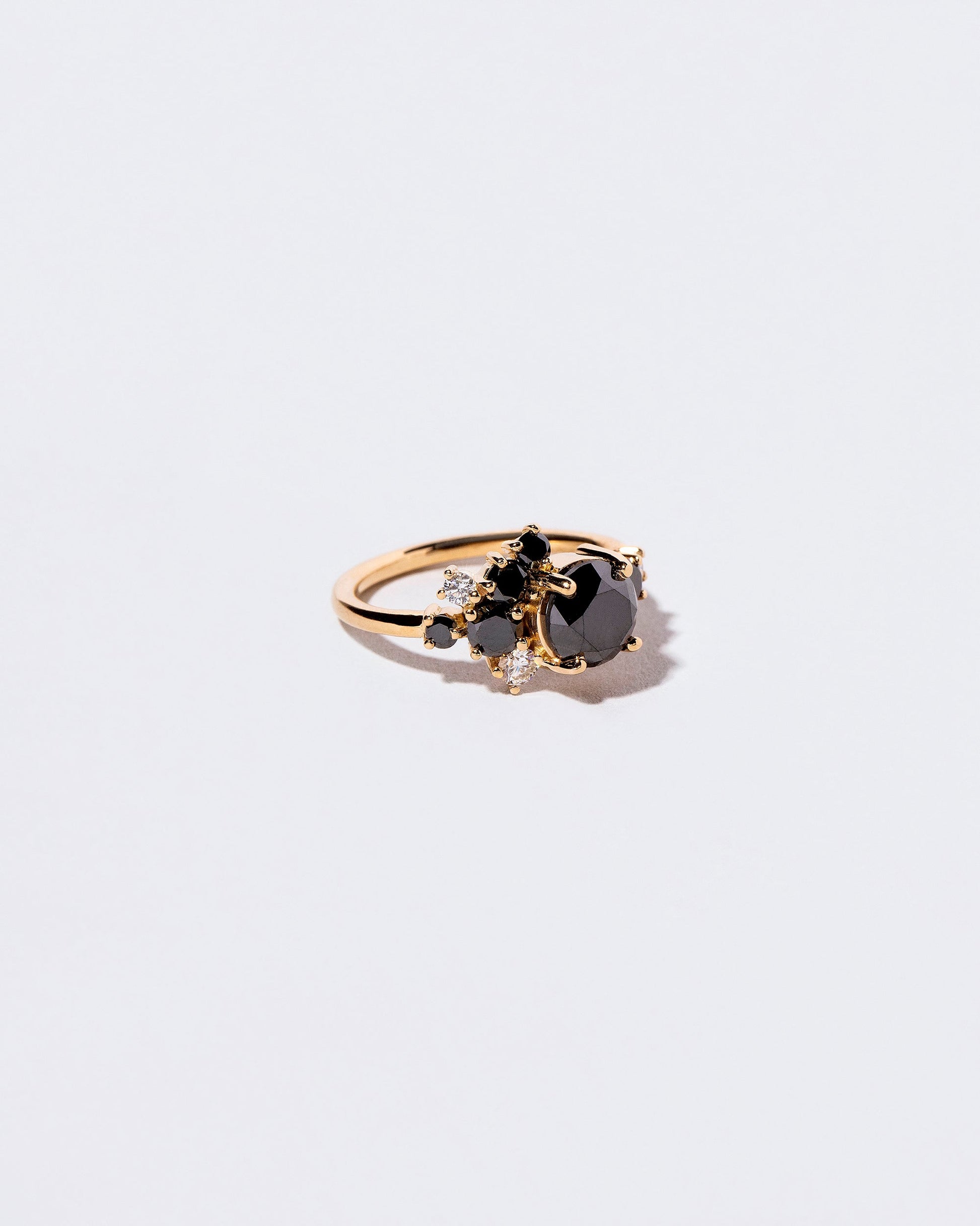  Vega Ring - Black & White Diamond on light color background.