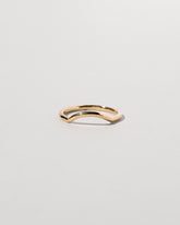 Gold Solid Round Wire Mini Curve Band on light color background.