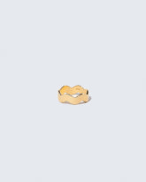 Gold 5mm Ripple Band on light color background.
