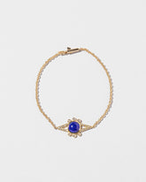  Lapis & Diamond Eye Bracelet on light color background.