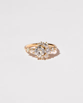  Crescent Ring - White Diamond on light color background.