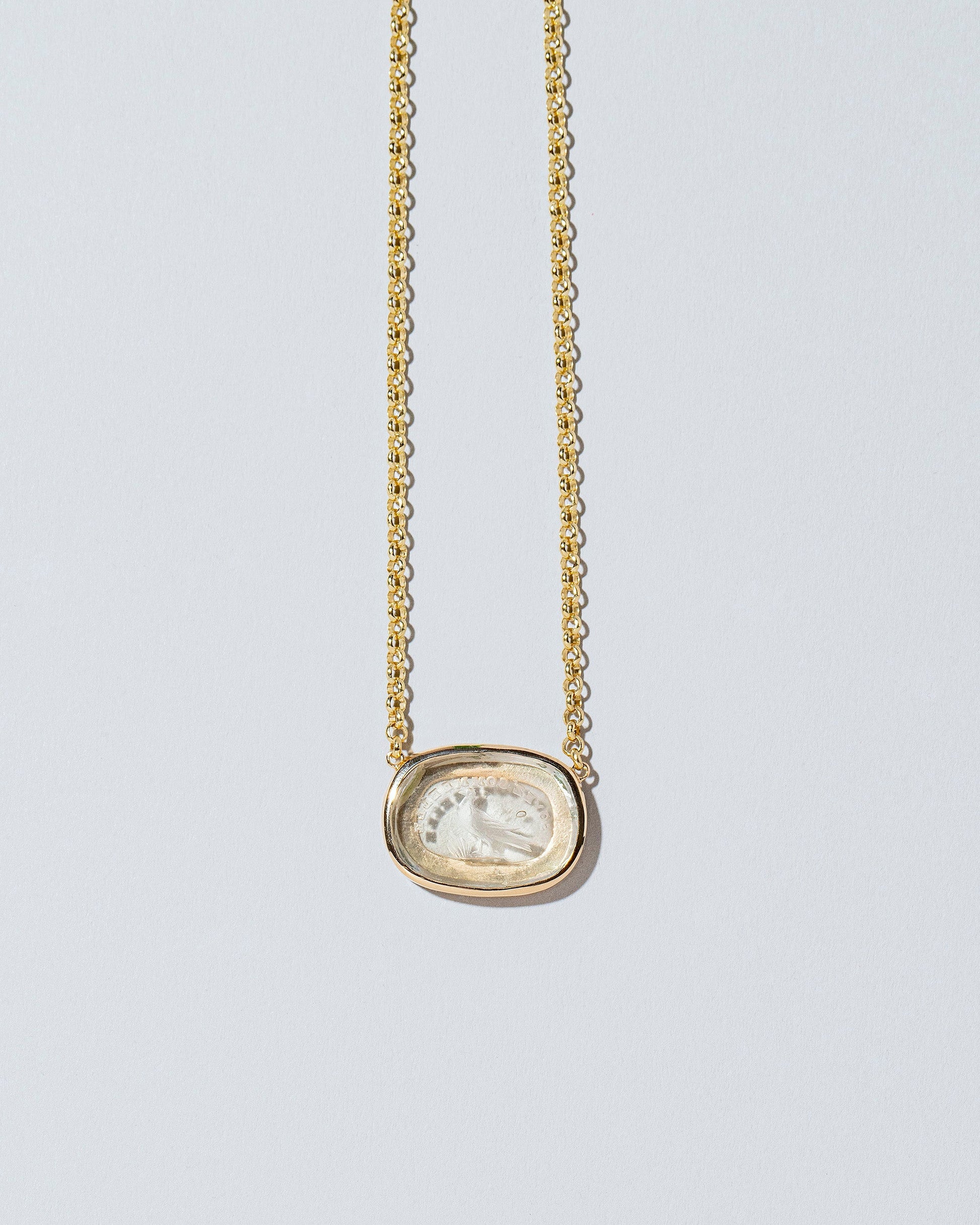  Grace Intaglio Seal Necklace on light color background.
