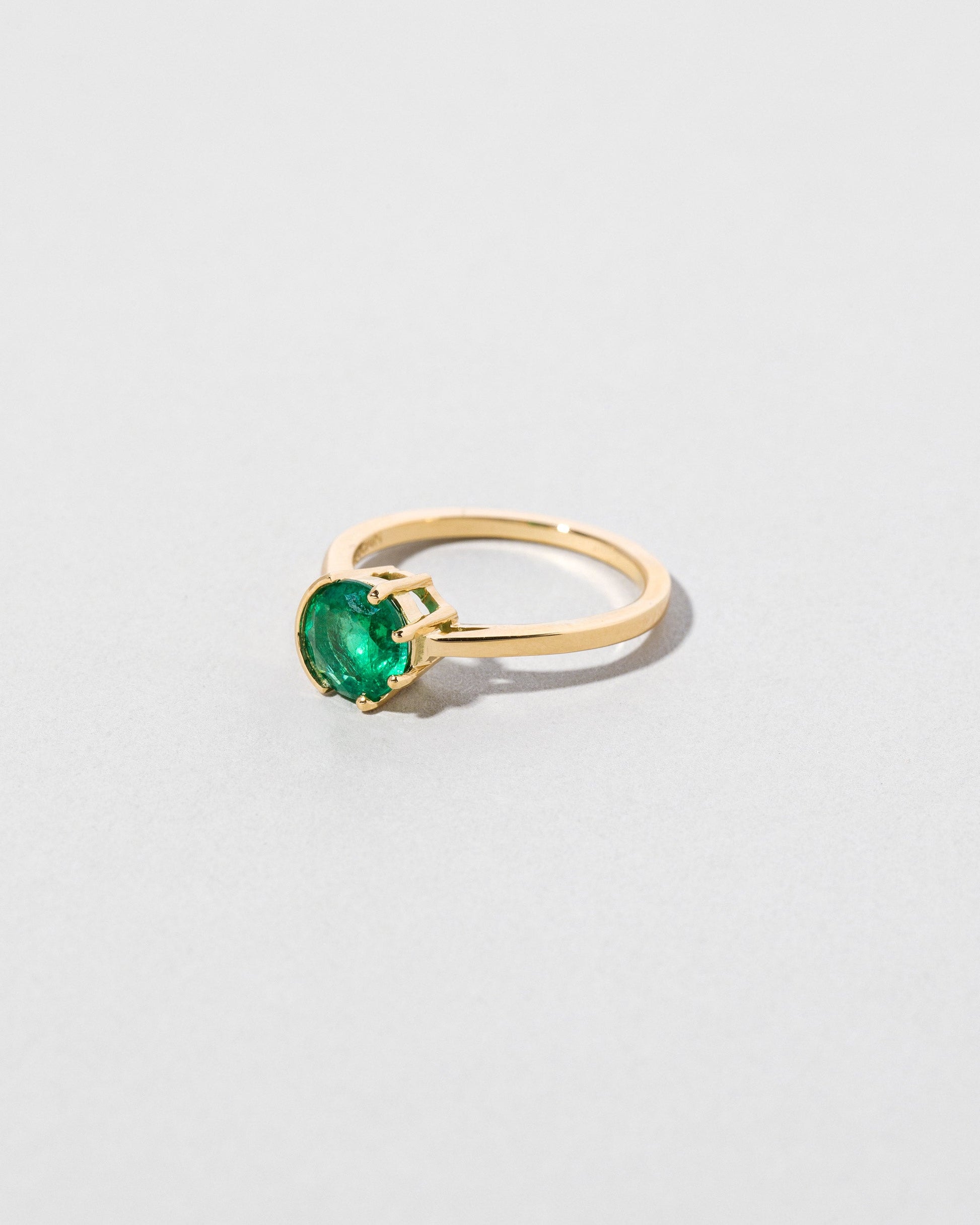  Sun & Moon Ring - Emerald on light color background.