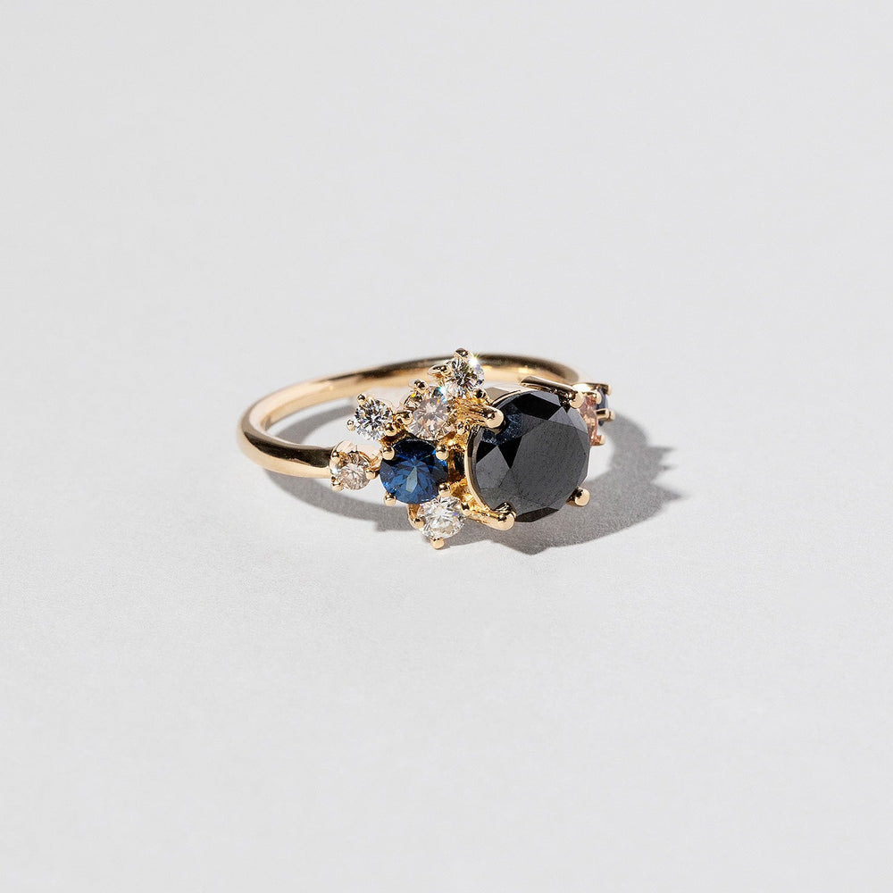product_details:: Vega Ring - Black Diamond on light color background.