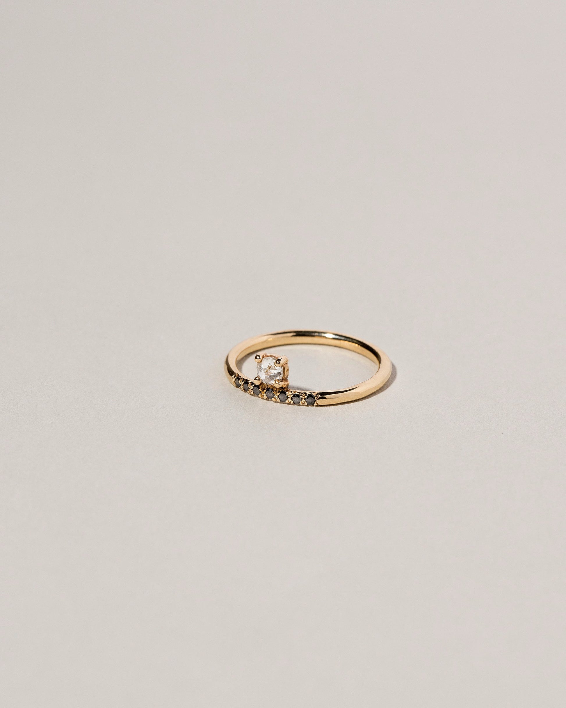  Stacked Ring - White & Black Diamond on light color background.