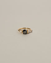  Black and White Diamond Ring on light color background.