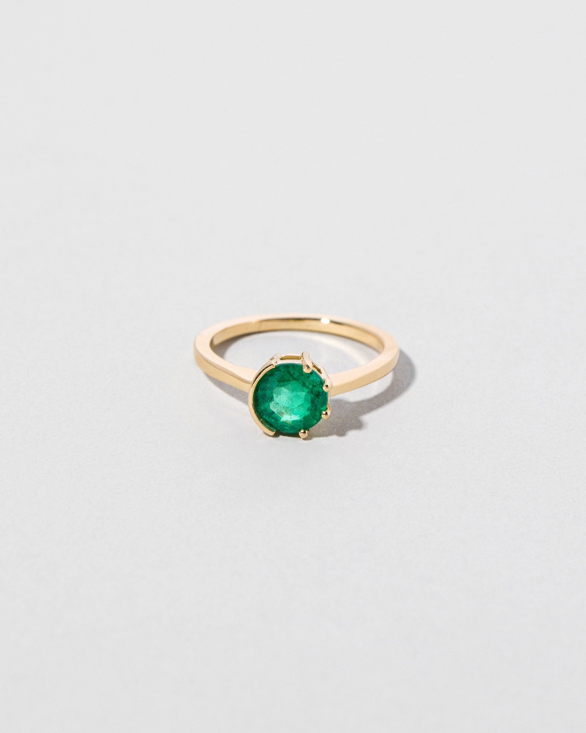  Sun & Moon Ring - Emerald on light color background.