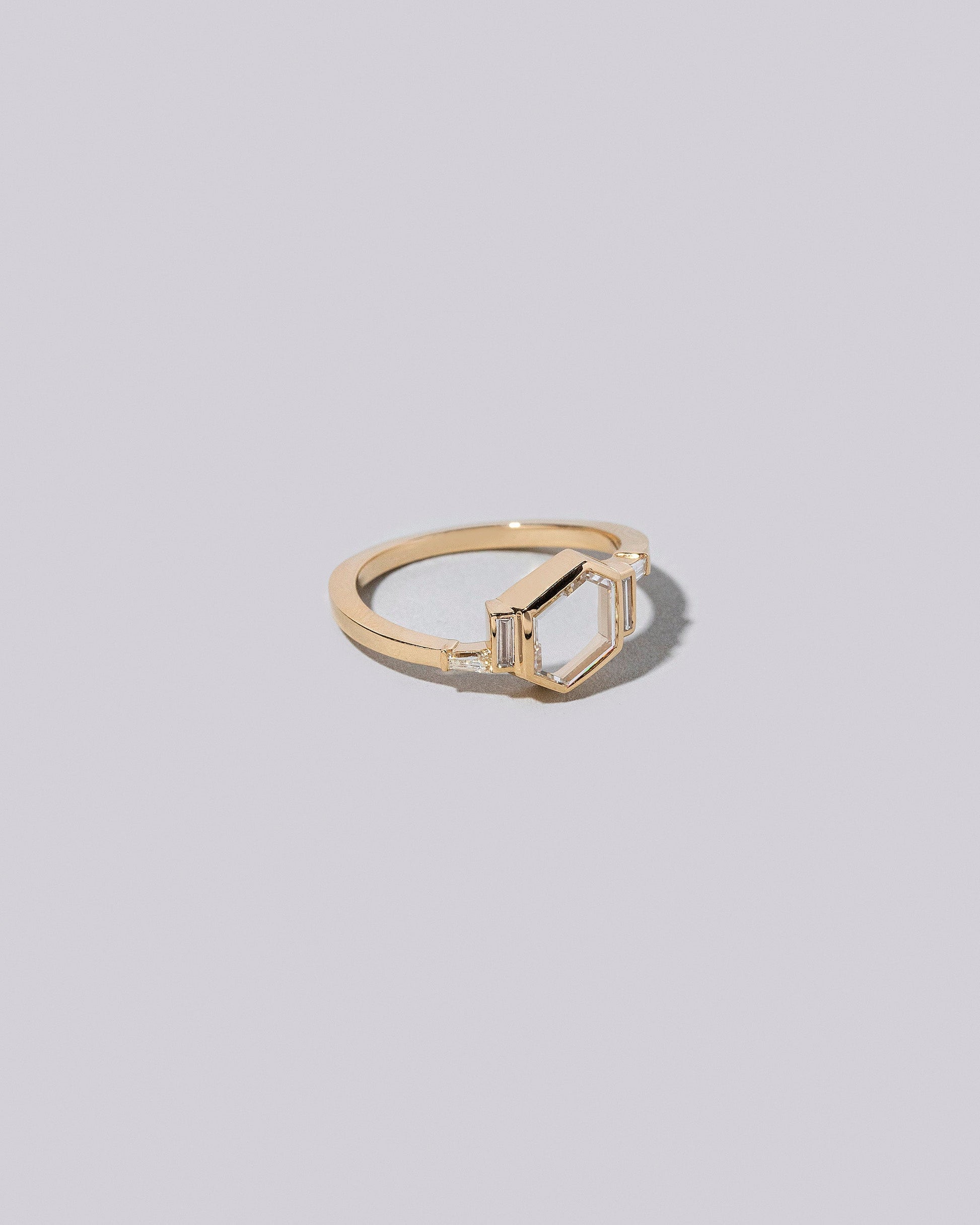 View from the side of the Kerid Ring on light color background.