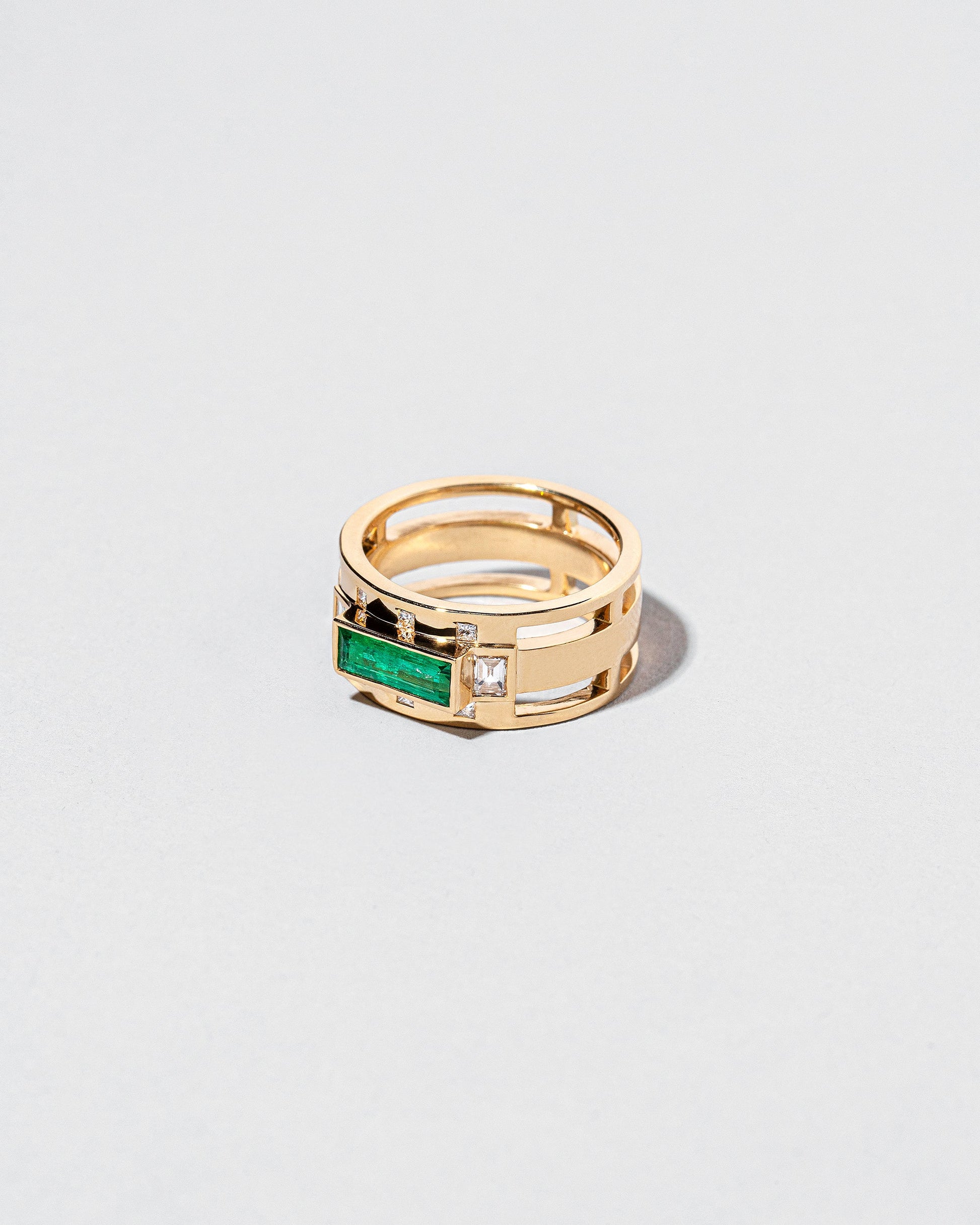  Sleeping Figure Ring on light color background.