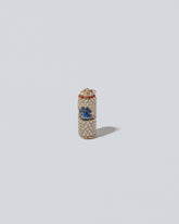Aluminum Can Charm - Paws Blue Ribbons on light color background.