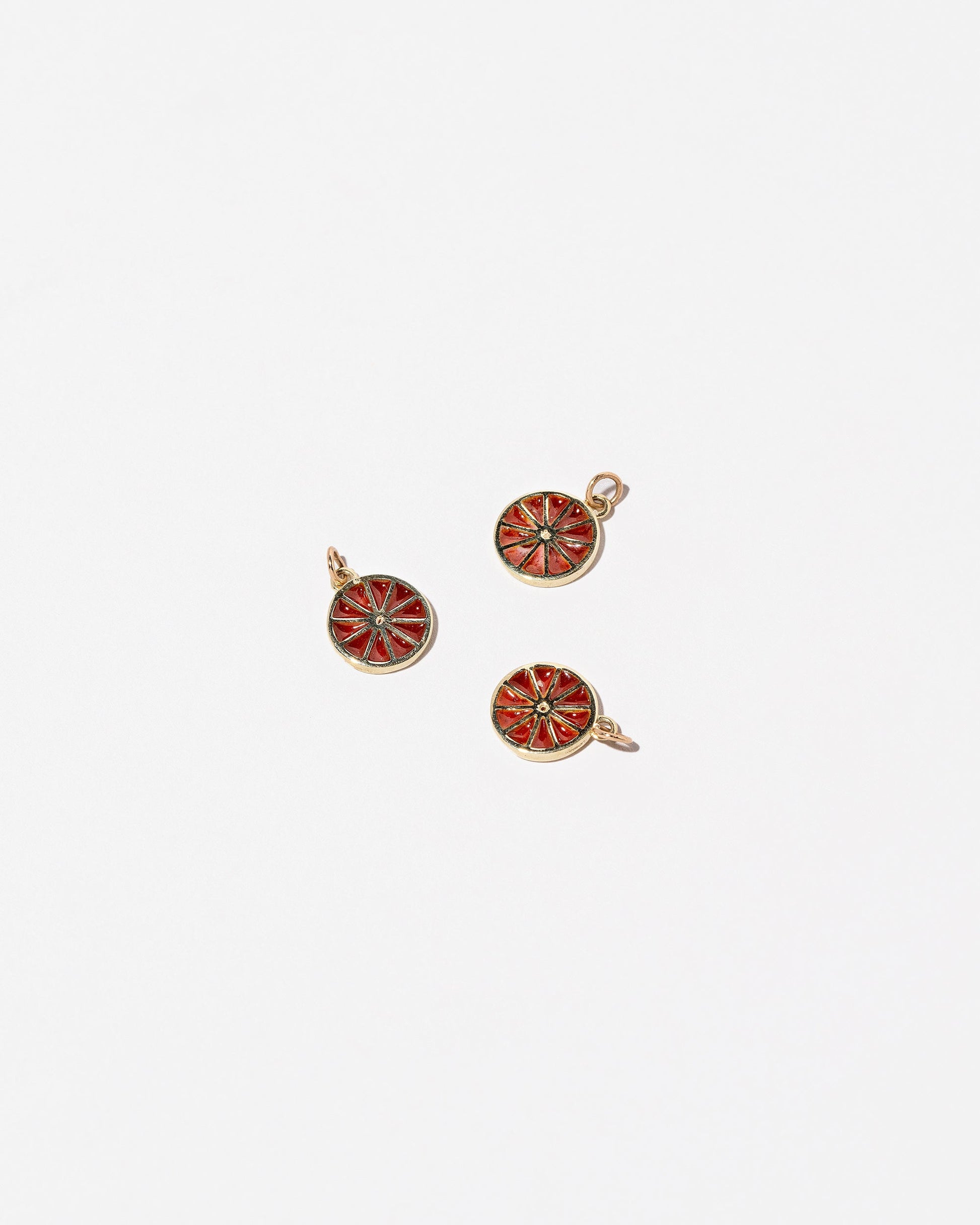  Sliced Fruit Charms - Grapefruit on light color background.